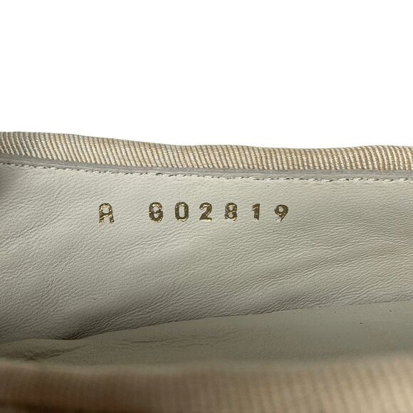 Chanel Tweed & Gold Cap Toe Ballet Flats 37C Classic Logo Flats Interlocking C - Picture 11 of 13